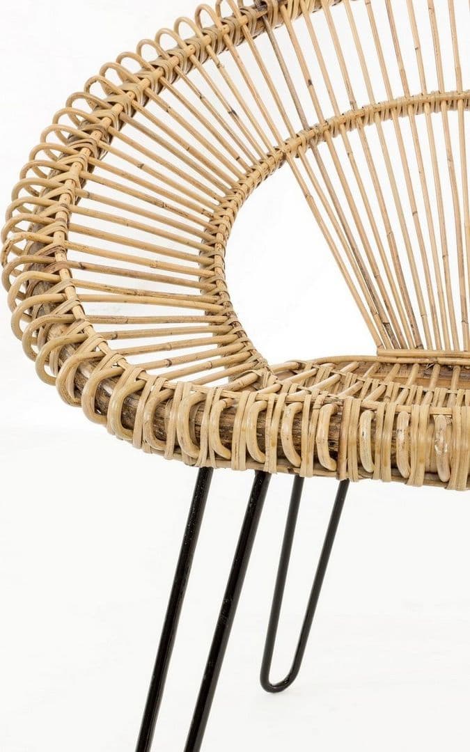 Poltrona "Esteban" per interno, Seduta In Rattan Ed Intreccio In Kubu 83 x 64 x 89h cm in Poltrone Decor Space - Altamura, commercioVirtuoso.it