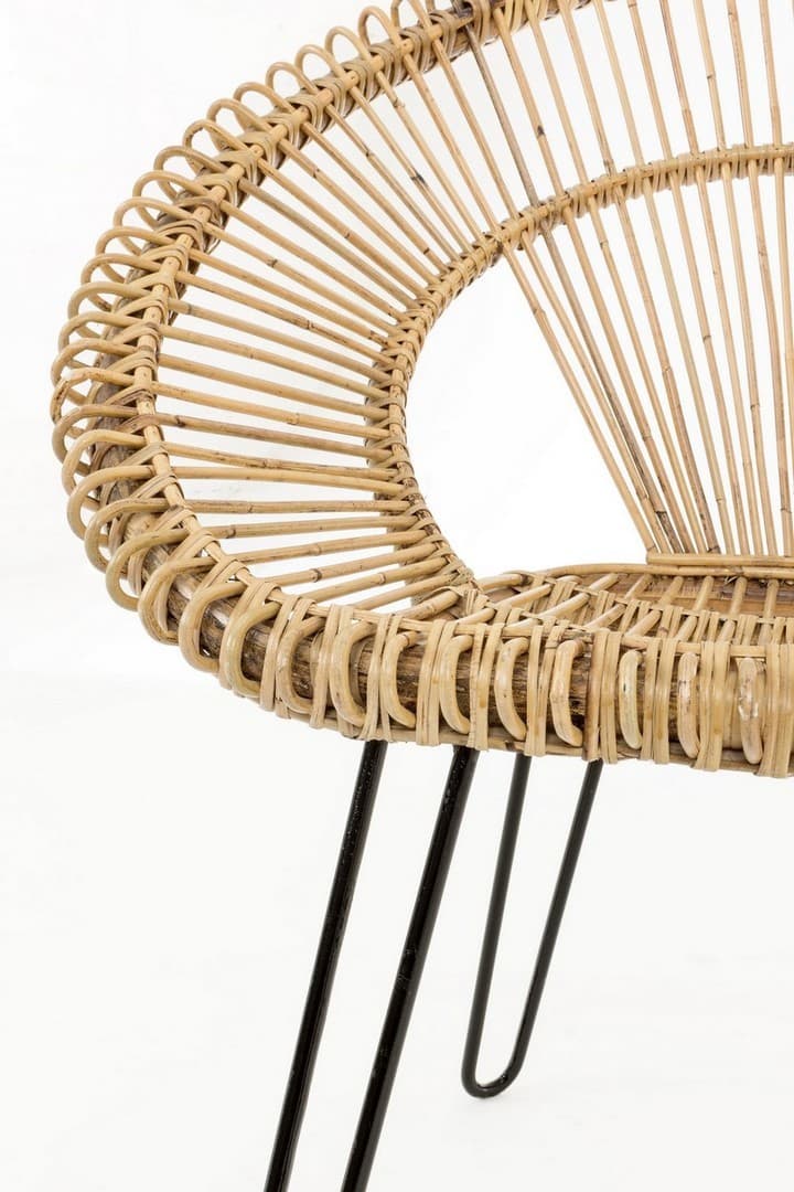 Poltrona "Esteban" per interno, Seduta In Rattan Ed Intreccio In Kubu 83 x 64 x 89h cm in Poltrone Decor Space - Altamura, commercioVirtuoso.it