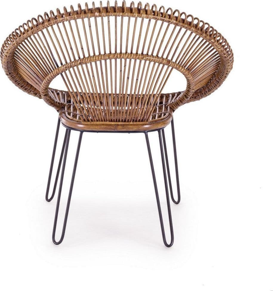 Poltrona "Esteban" per interno, Seduta In Rattan Ed Intreccio In Kubu 83 x 64 x 89h cm in Poltrone Decor Space - Altamura, commercioVirtuoso.it