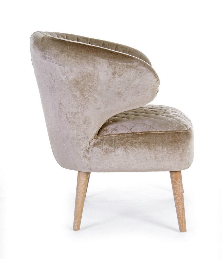 Poltrona "Bertrand" per interno, Struttura In Legno Di Pino, Rivestimento In Poliestere Effetto Velluto, 66.6 x 63 x 73h cm in Poltrone Decor Space - Altamura, commercioVirtuoso.it