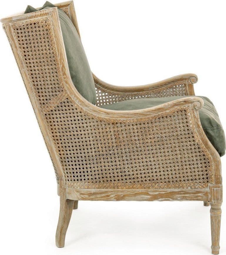 Poltrona "Carolina" per interno, Struttura In Legno Di Frassino Con Intreccio In Paglia Di Vienna 74.5 x 85 x 98h cm Casa e cucina/Arredamento/Soggiorno/Poltrone e sedie/Poltrone Decor Space - Altamura, Commerciovirtuoso.it