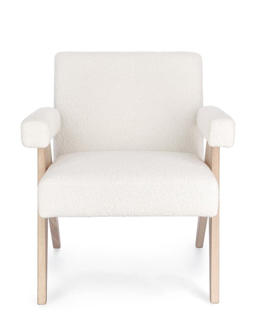 Poltrona "Faiza" per interno, Struttura In Legno, Gambe In Rubberwood 57.5 x 80 x 83h cm in Poltrone Decor Space - Altamura, commercioVirtuoso.it