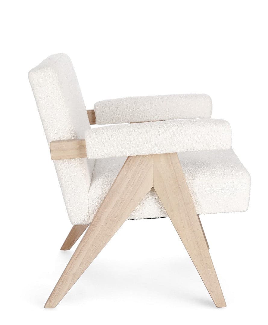 Poltrona "Faiza" per interno, Struttura In Legno, Gambe In Rubberwood 57.5 x 80 x 83h cm in Poltrone Decor Space - Altamura, commercioVirtuoso.it