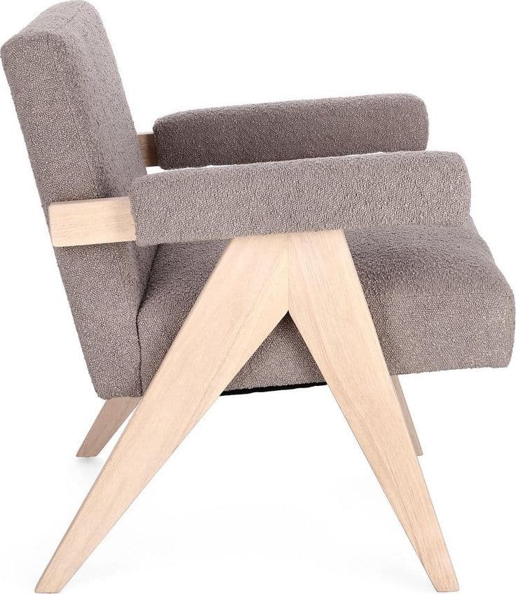 Poltrona "Faiza" per interno, Struttura In Legno, Gambe In Rubberwood 57.5 x 80 x 83h cm in Poltrone Decor Space - Altamura, commercioVirtuoso.it