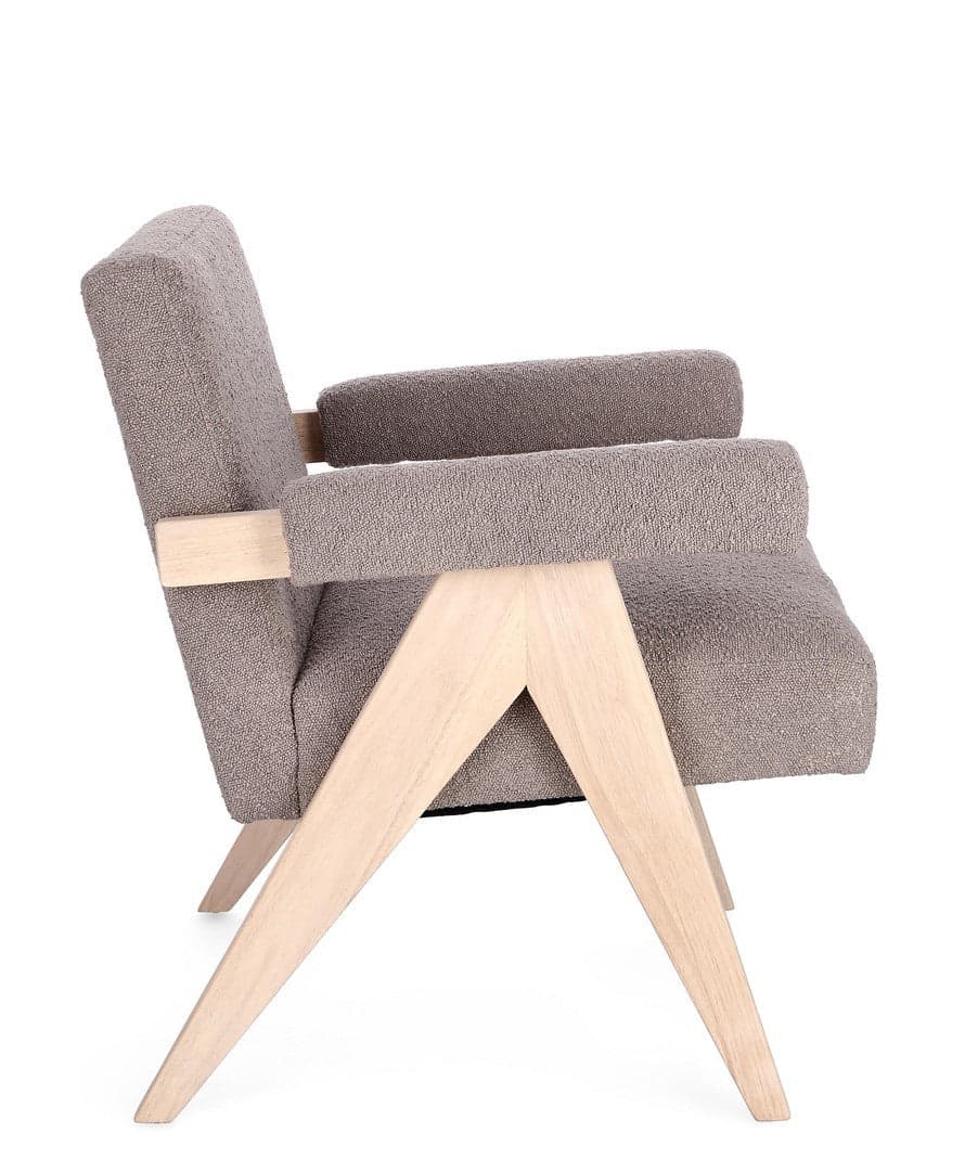 Poltrona "Faiza" per interno, Struttura In Legno, Gambe In Rubberwood 57.5 x 80 x 83h cm in Poltrone Decor Space - Altamura, commercioVirtuoso.it