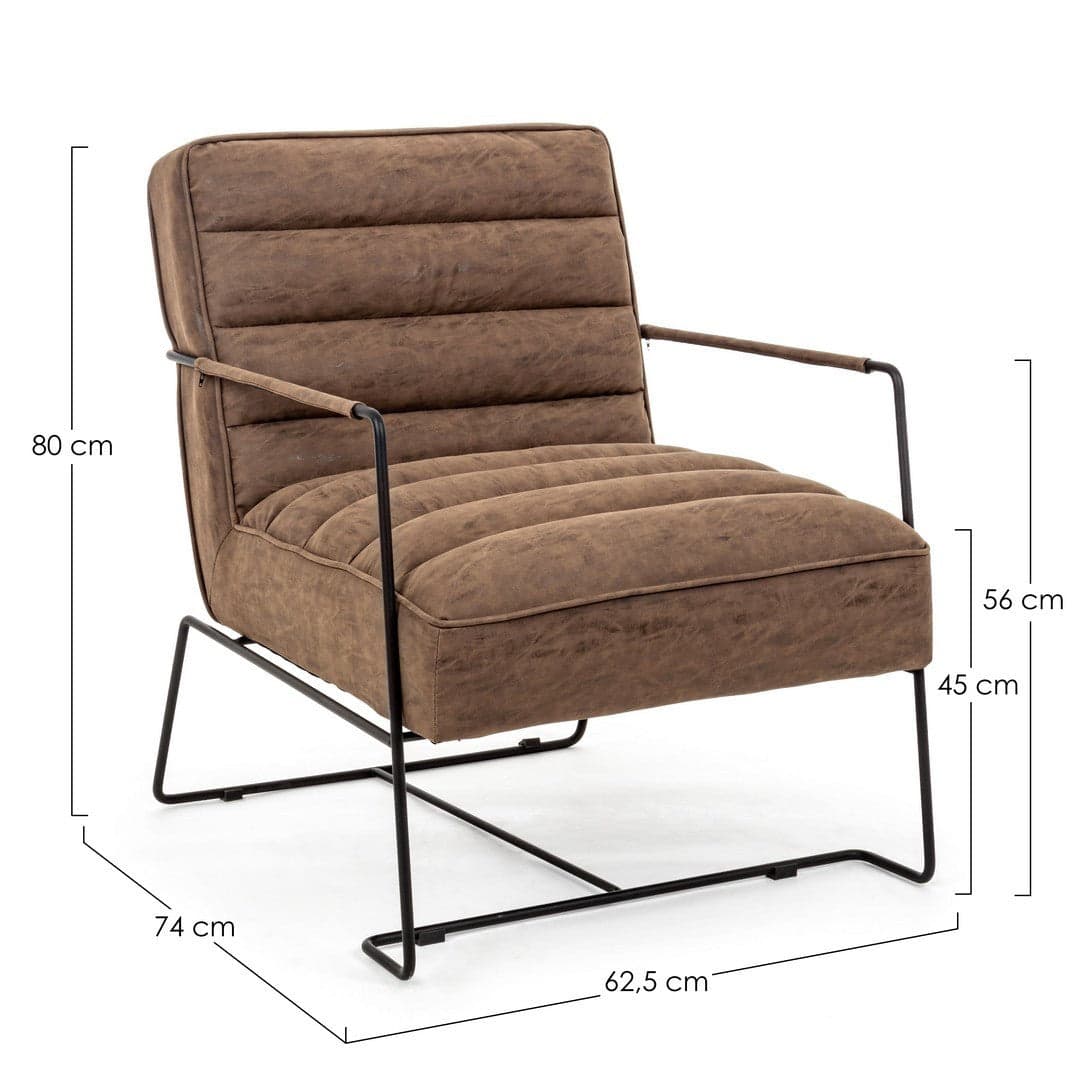 Poltrona "Brianna" per interno, Struttura In Acciaio Verniciato A Polvere Epossidica, Rivestimento In Similpelle 62.5 x 74 x 80h cm in Poltrone Decor Space - Altamura, commercioVirtuoso.it