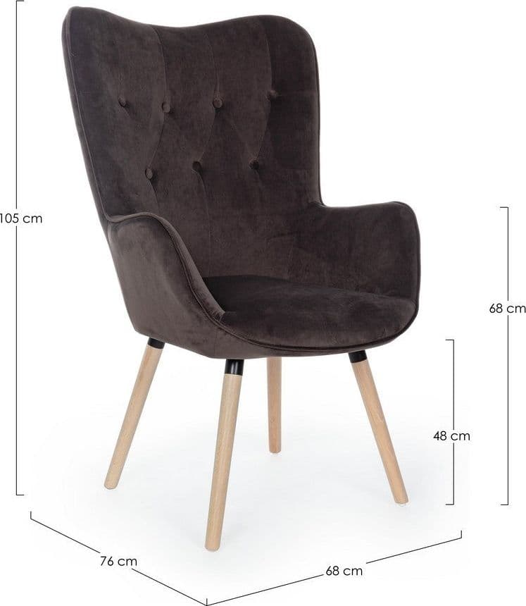 Poltrona "Juliet" per interno, Struttura In Legno 68 x 76 x 105h cm in Poltrone Decor Space - Altamura, commercioVirtuoso.it