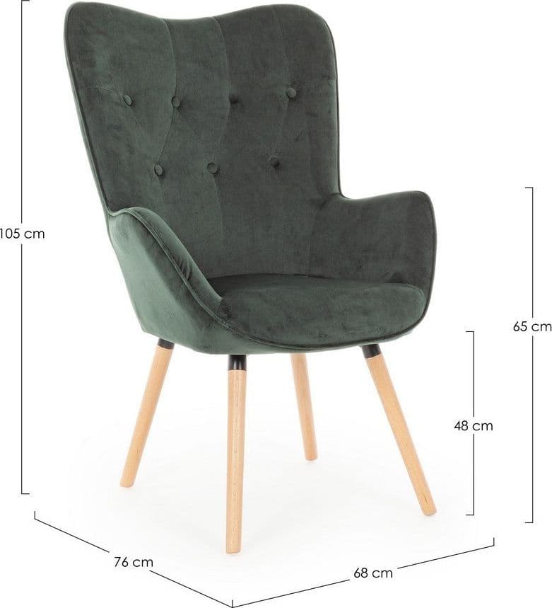Poltrona "Juliet" per interno, Struttura In Legno 68 x 76 x 105h cm in Poltrone Decor Space - Altamura, commercioVirtuoso.it