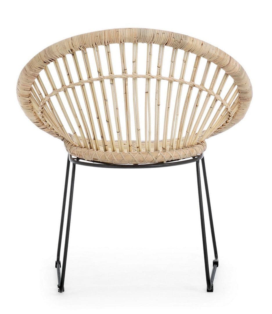 Poltrona "Cayes" per interno, Struttura Seduta In Rattan, Intreccio In Kubu, Rifinitura Naturale Con Vernice Melaminica 75 x 67 x 81h cm in Poltrone Decor Space - Altamura, commercioVirtuoso.it