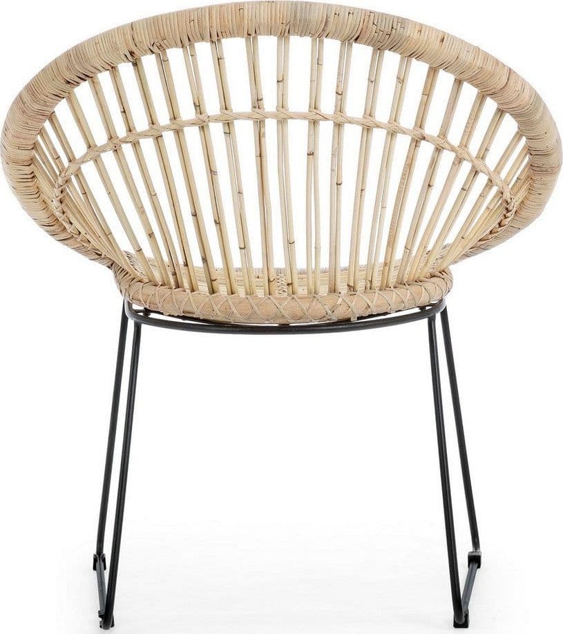 Poltrona "Cayes" per interno, Struttura Seduta In Rattan, Intreccio In Kubu, Rifinitura Naturale Con Vernice Melaminica 75 x 67 x 81h cm in Poltrone Decor Space - Altamura, commercioVirtuoso.it