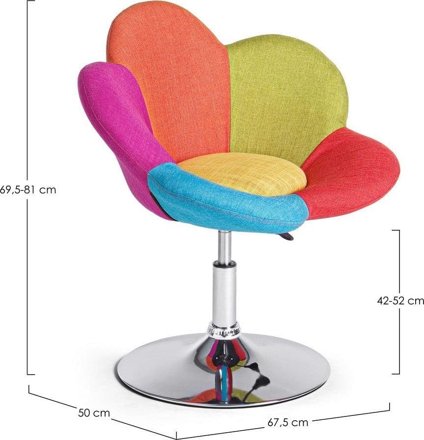 Poltrona "Fleur" per interno multicolor, Base Struttura in Acciaio Cromato in Poltrone Decor Space - Altamura, commercioVirtuoso.it