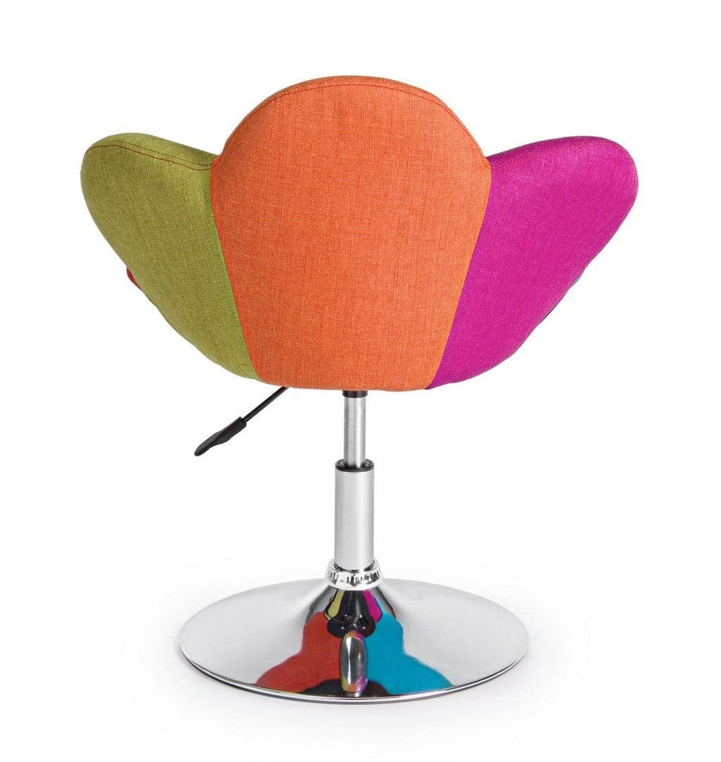 Poltrona "Fleur" per interno multicolor, Base Struttura in Acciaio Cromato in Poltrone Decor Space - Altamura, commercioVirtuoso.it