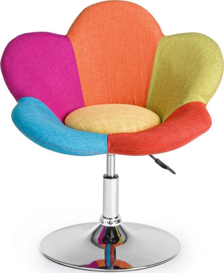 Poltrona "Fleur" per interno multicolor, Base Struttura in Acciaio Cromato Casa e cucina/Arredamento/Soggiorno/Poltrone e sedie/Poltrone Decor Space - Altamura, Commerciovirtuoso.it
