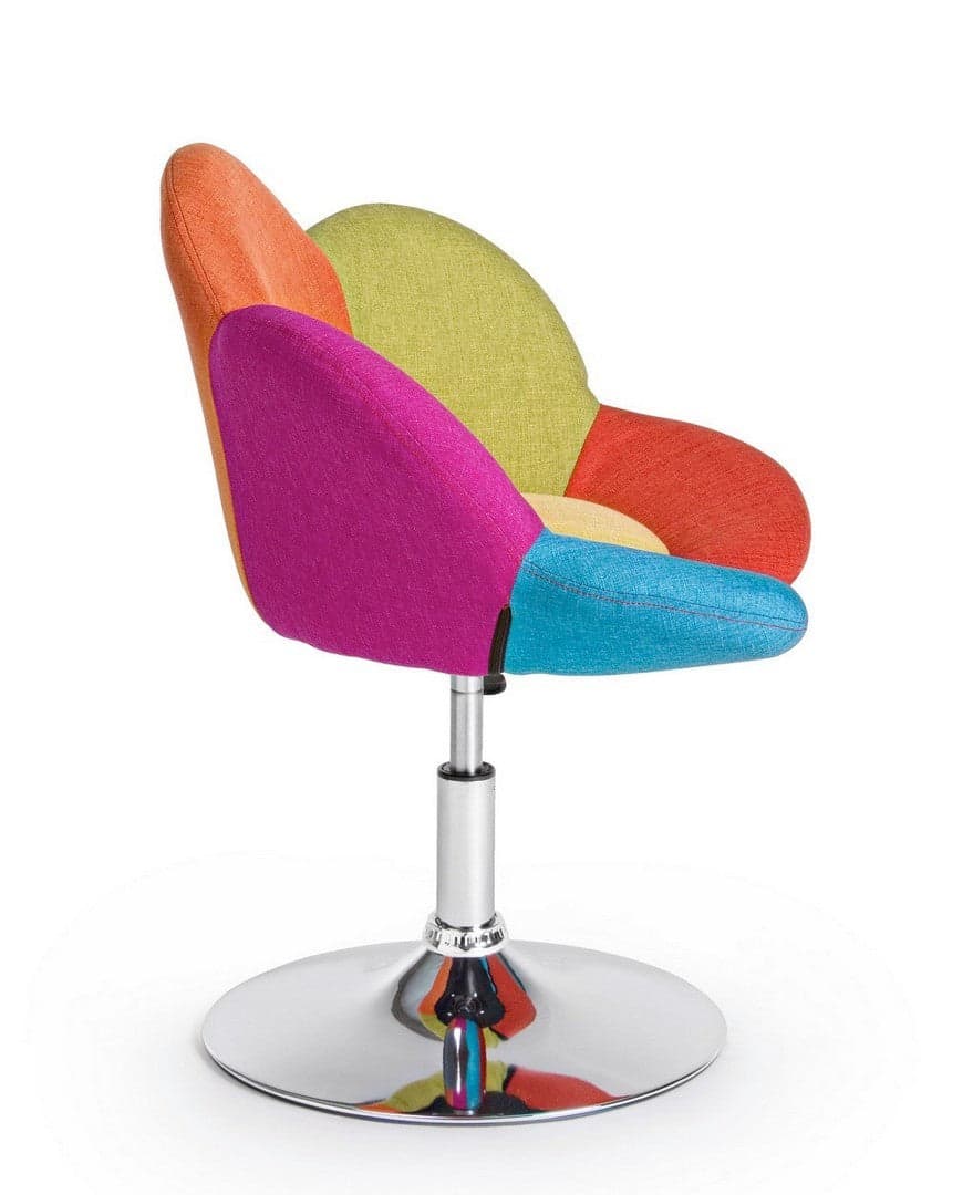 Poltrona "Fleur" per interno multicolor, Base Struttura in Acciaio Cromato Casa e cucina/Arredamento/Soggiorno/Poltrone e sedie/Poltrone Decor Space - Altamura, Commerciovirtuoso.it