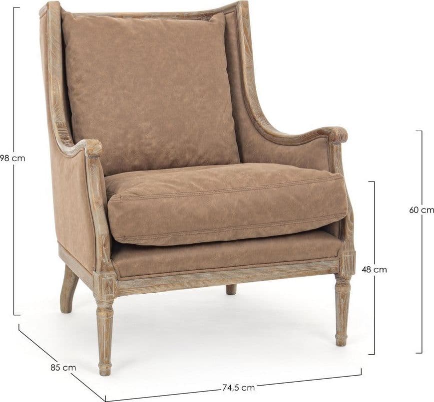 Poltrona "Caterina" per interno, Struttura In Legno Di Frassino 74.5 x 85 x 98h cm in Poltrone Decor Space - Altamura, commercioVirtuoso.it