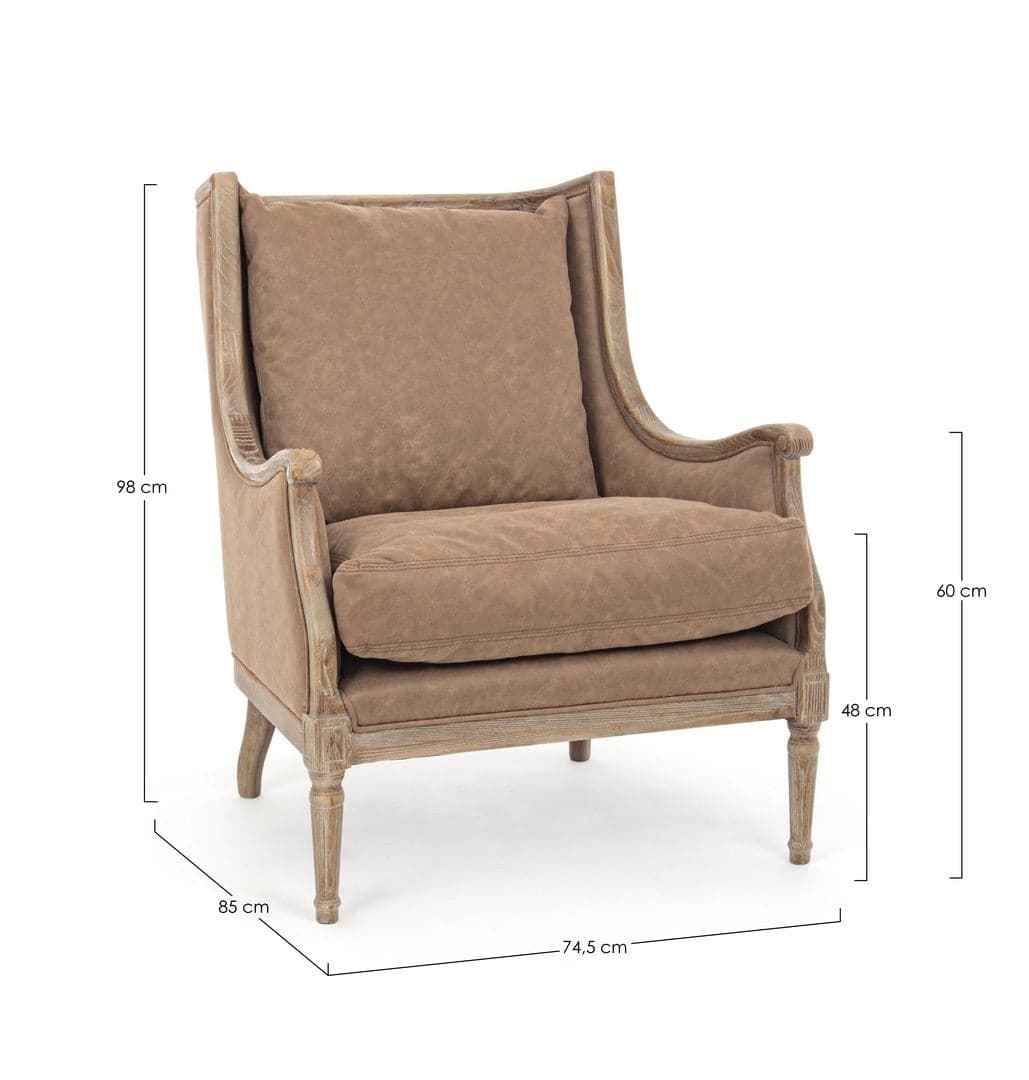 Poltrona "Caterina" per interno, Struttura In Legno Di Frassino 74.5 x 85 x 98h cm in Poltrone Decor Space - Altamura, commercioVirtuoso.it