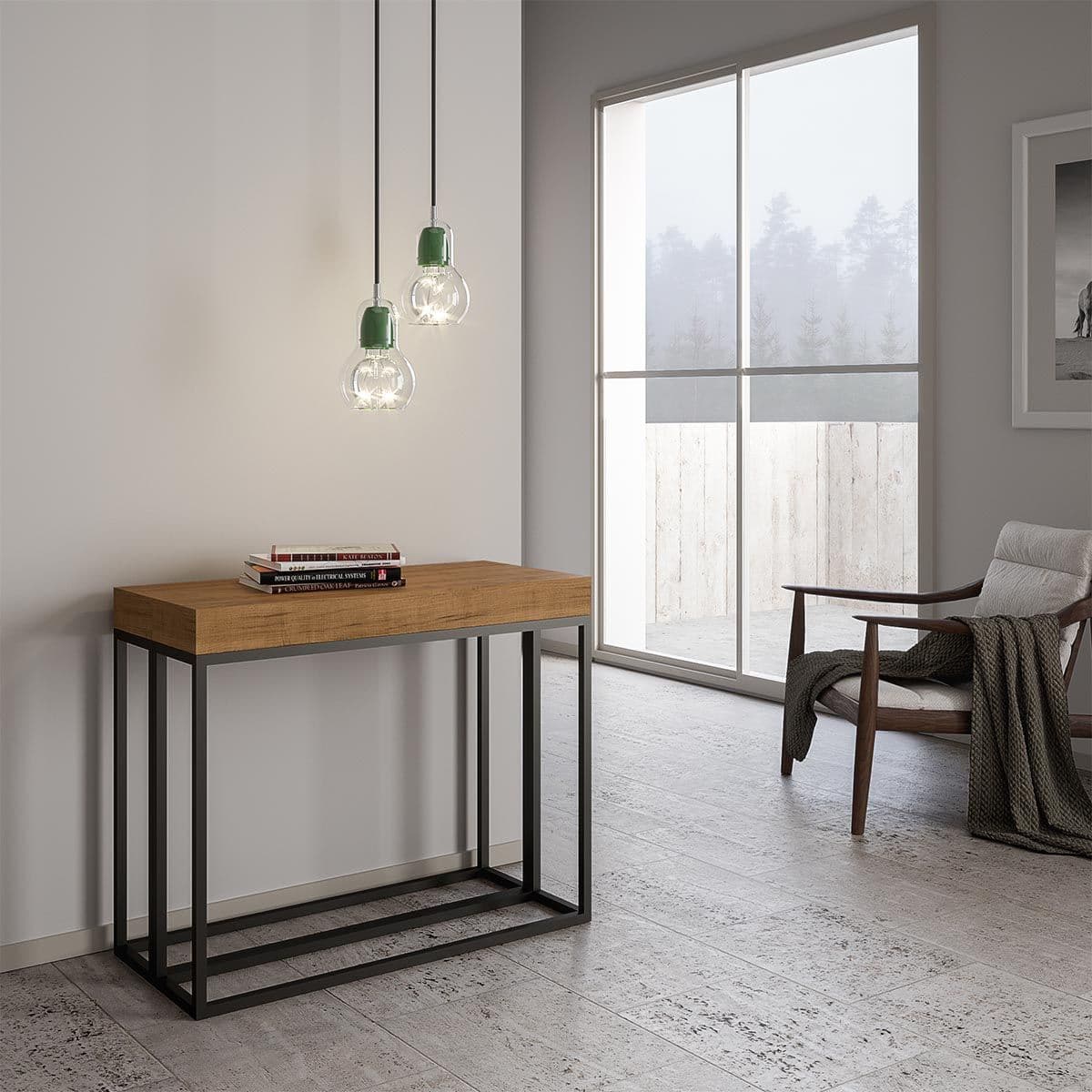 Tavolo consolle "Taranto" allungabile in legno per sala da pranzo in Credenze Decor Space - Altamura, commercioVirtuoso.it