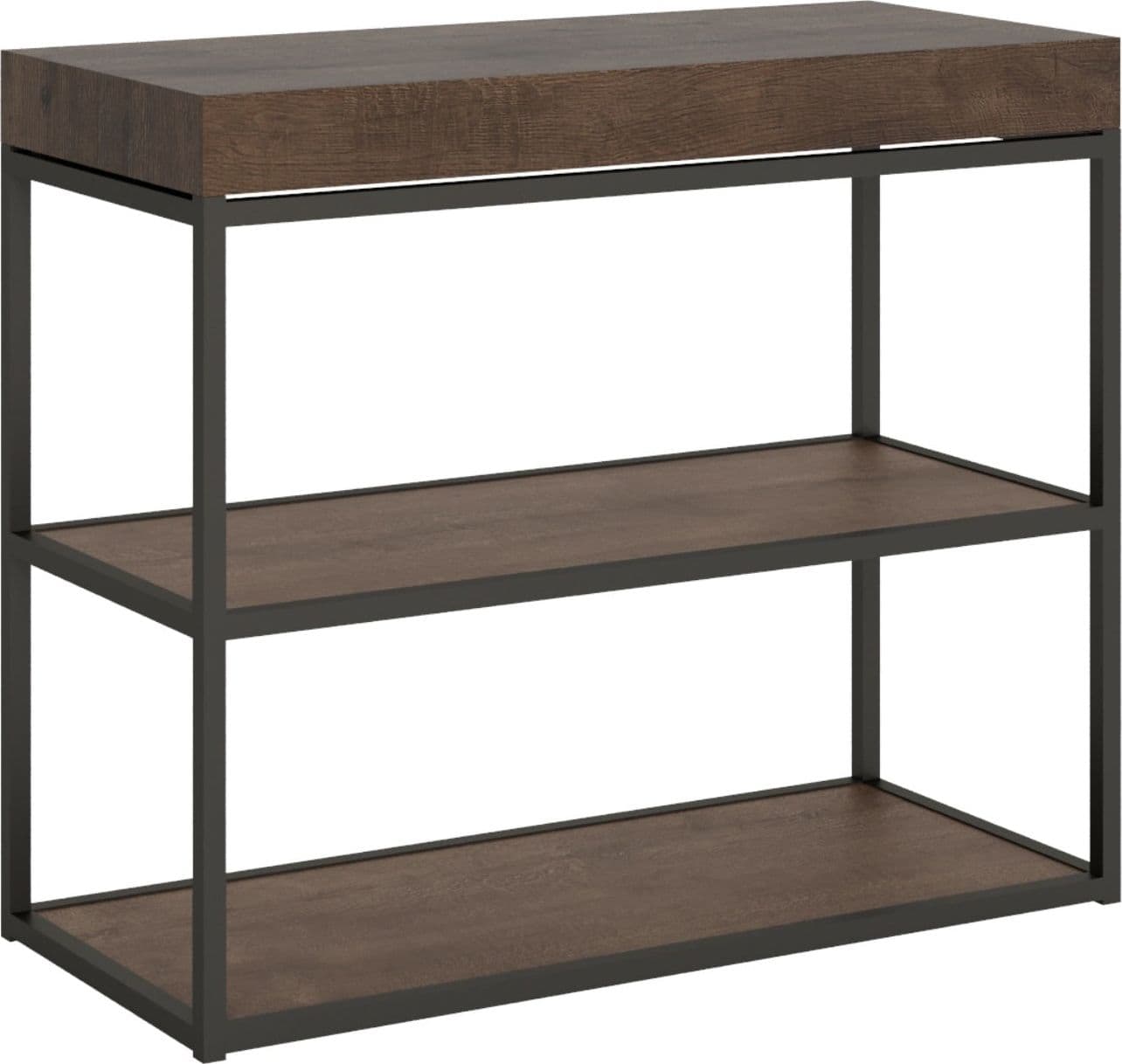 Tavolo consolle "Modena" allungabile in legno per sala da pranzo – Allungabile fino a 196 cm, Classic, Noce – Itamoby –