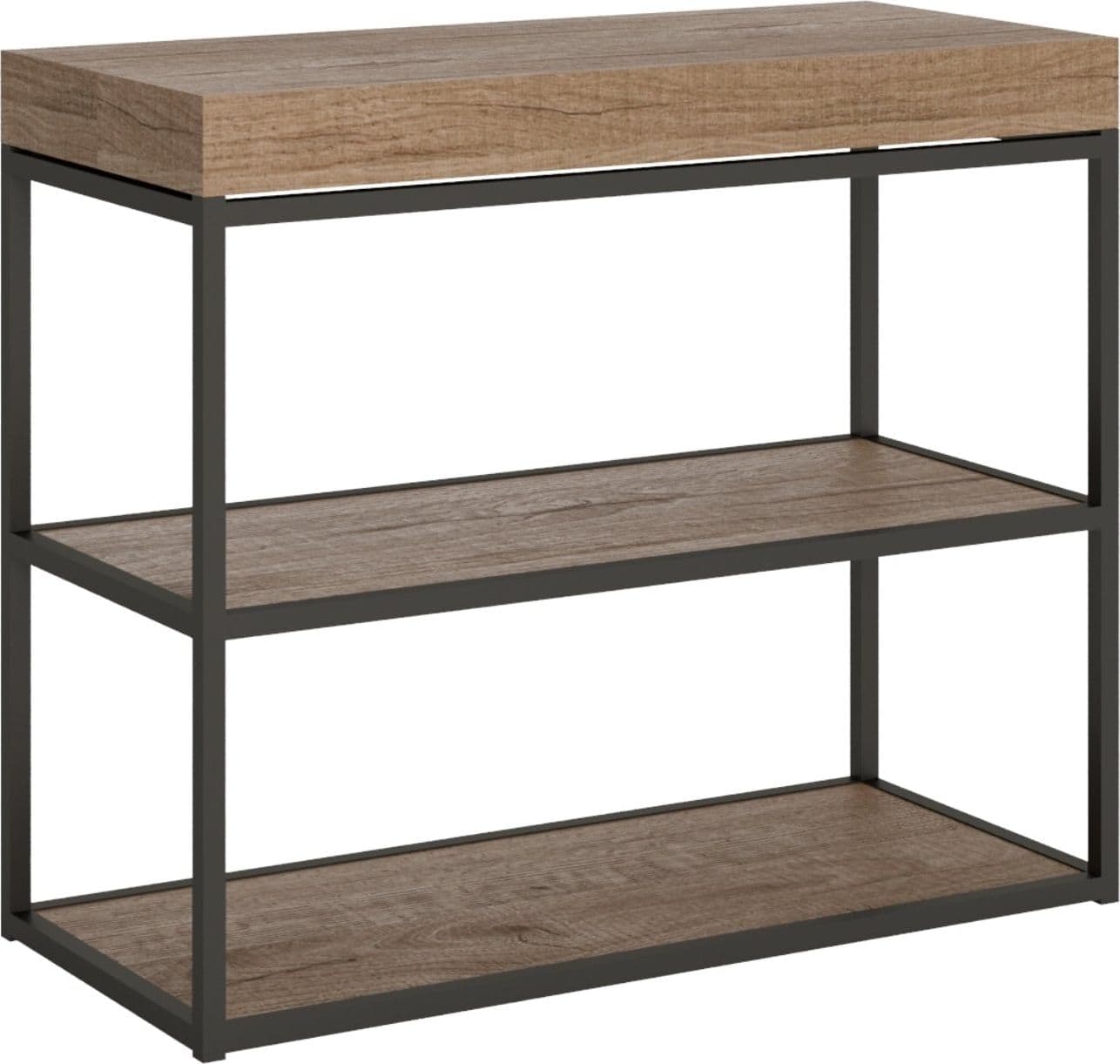 Tavolo consolle "Modena" allungabile in legno per sala da pranzo – Allungabile fino a 196 cm, Classic, Quercia – Itamoby –