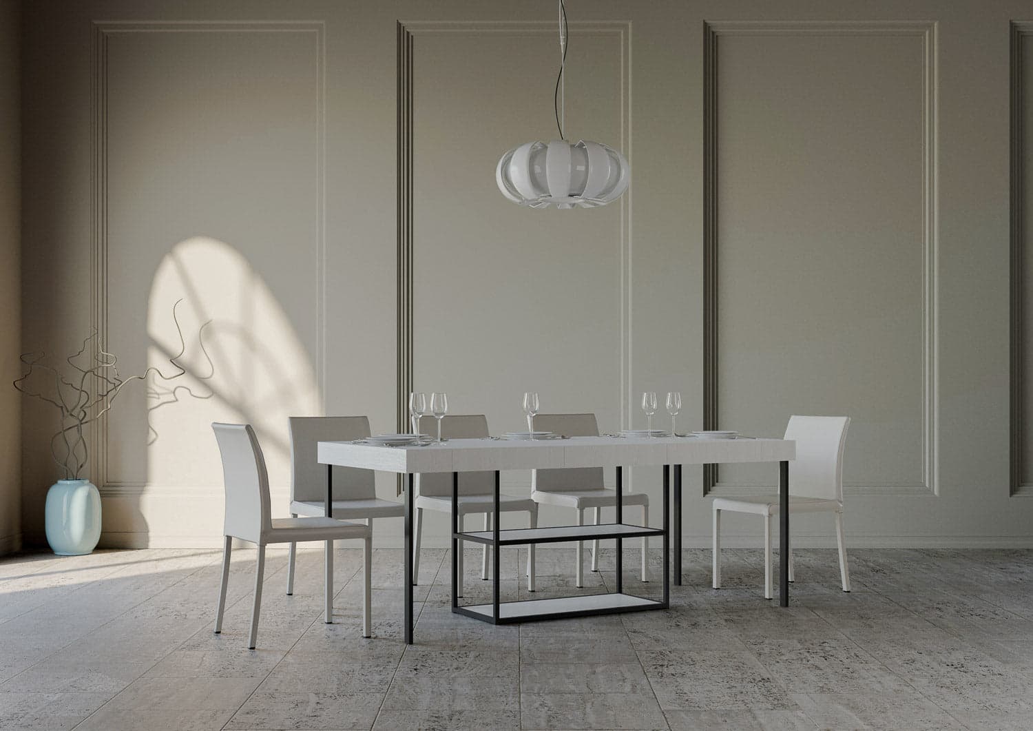 Tavolo consolle "Modena" allungabile in legno per sala da pranzo in Credenze Decor Space - Altamura, commercioVirtuoso.it