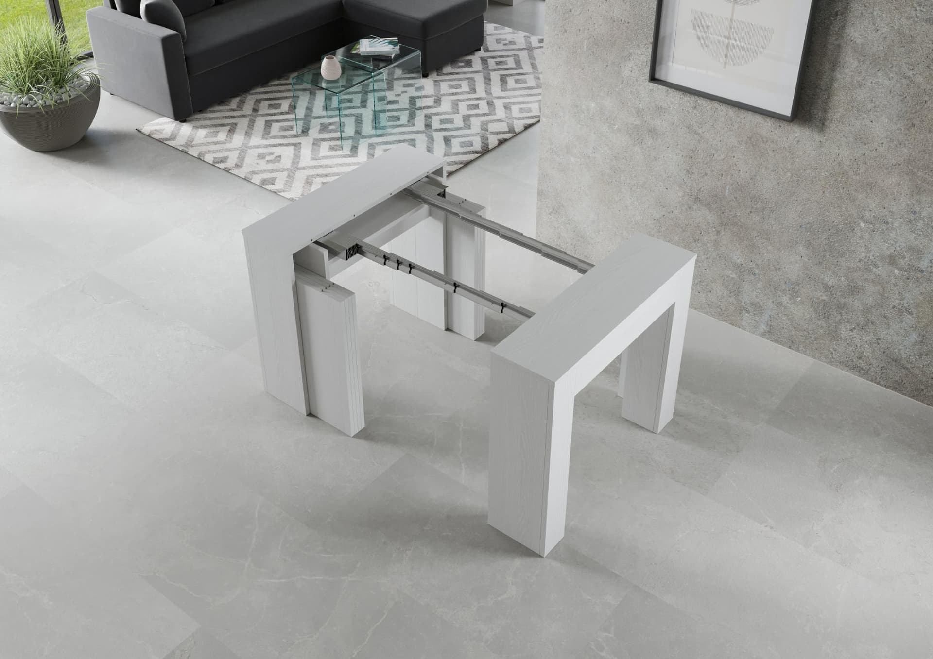 Tavolo consolle "Venezia" allungabile in legno per sala da pranzo in Credenze Decor Space - Altamura, commercioVirtuoso.it