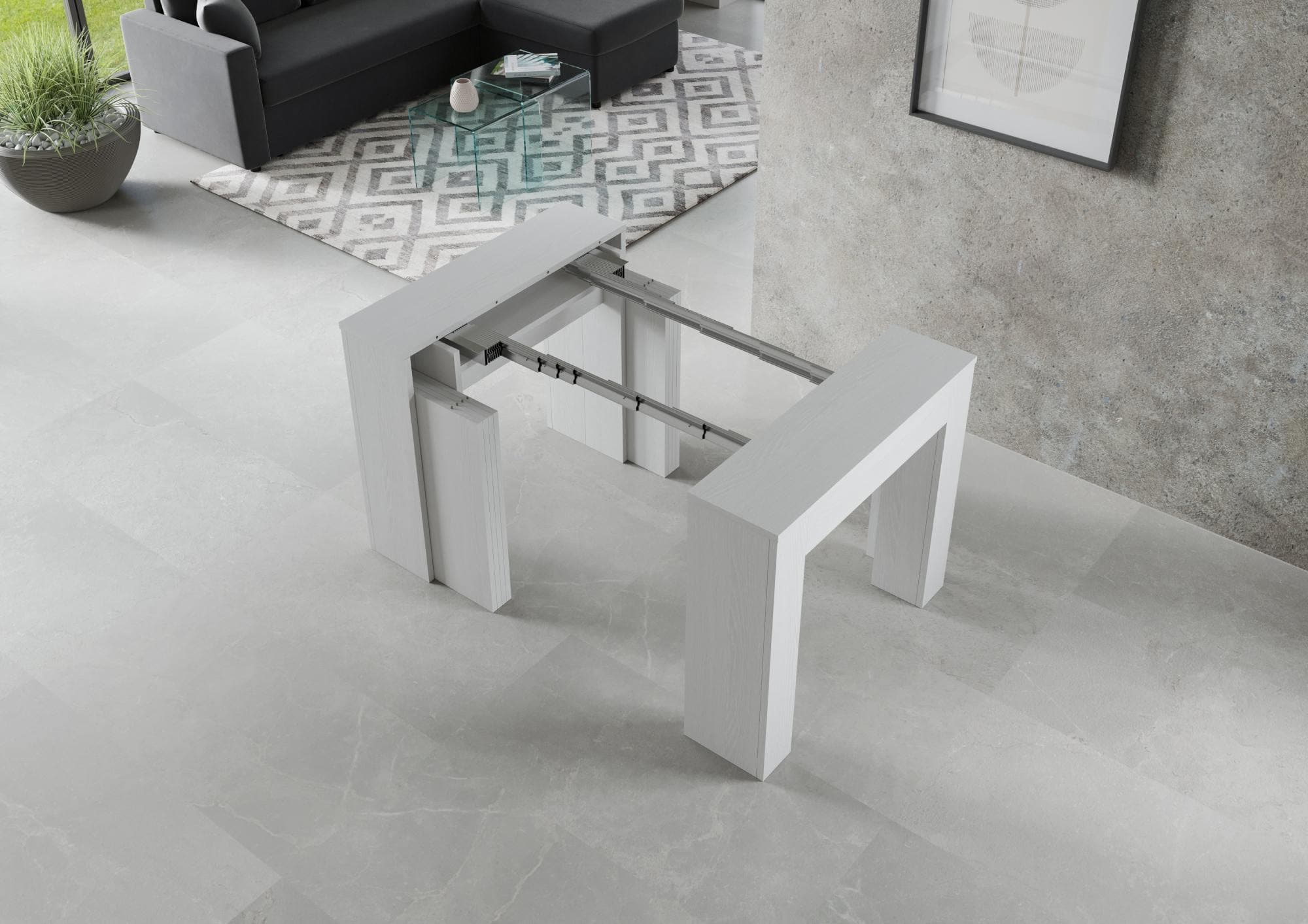 Tavolo consolle "Venezia" allungabile in legno per sala da pranzo in Credenze Decor Space - Altamura, commercioVirtuoso.it