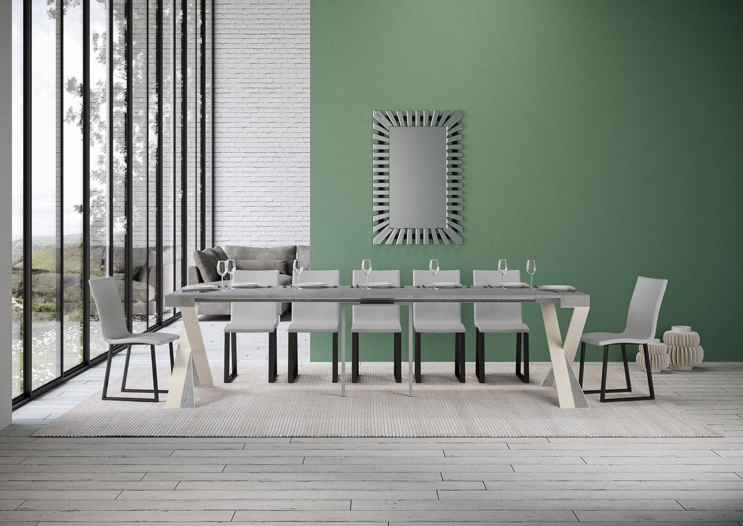 Tavolo consolle "Brescia" allungabile in legno per sala da pranzo in Credenze Decor Space - Altamura, commercioVirtuoso.it