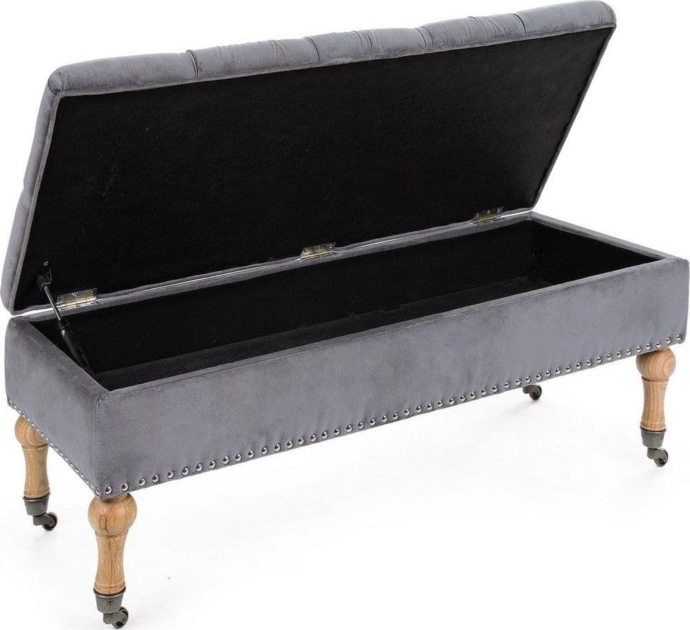 Panca Contenitore "Arlette" per interno, con Struttura In Legno Di Pino E Compensato, da 110x44x40h cm - 15