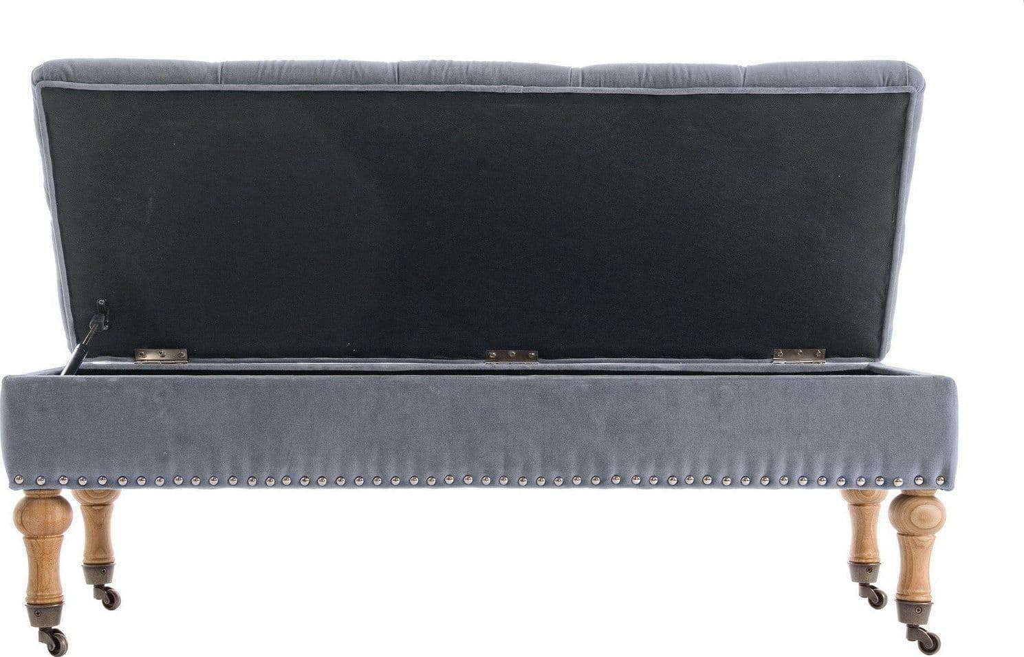 Panca Contenitore "Arlette" per interno, con Struttura In Legno Di Pino E Compensato, da 110x44x40h cm - 16