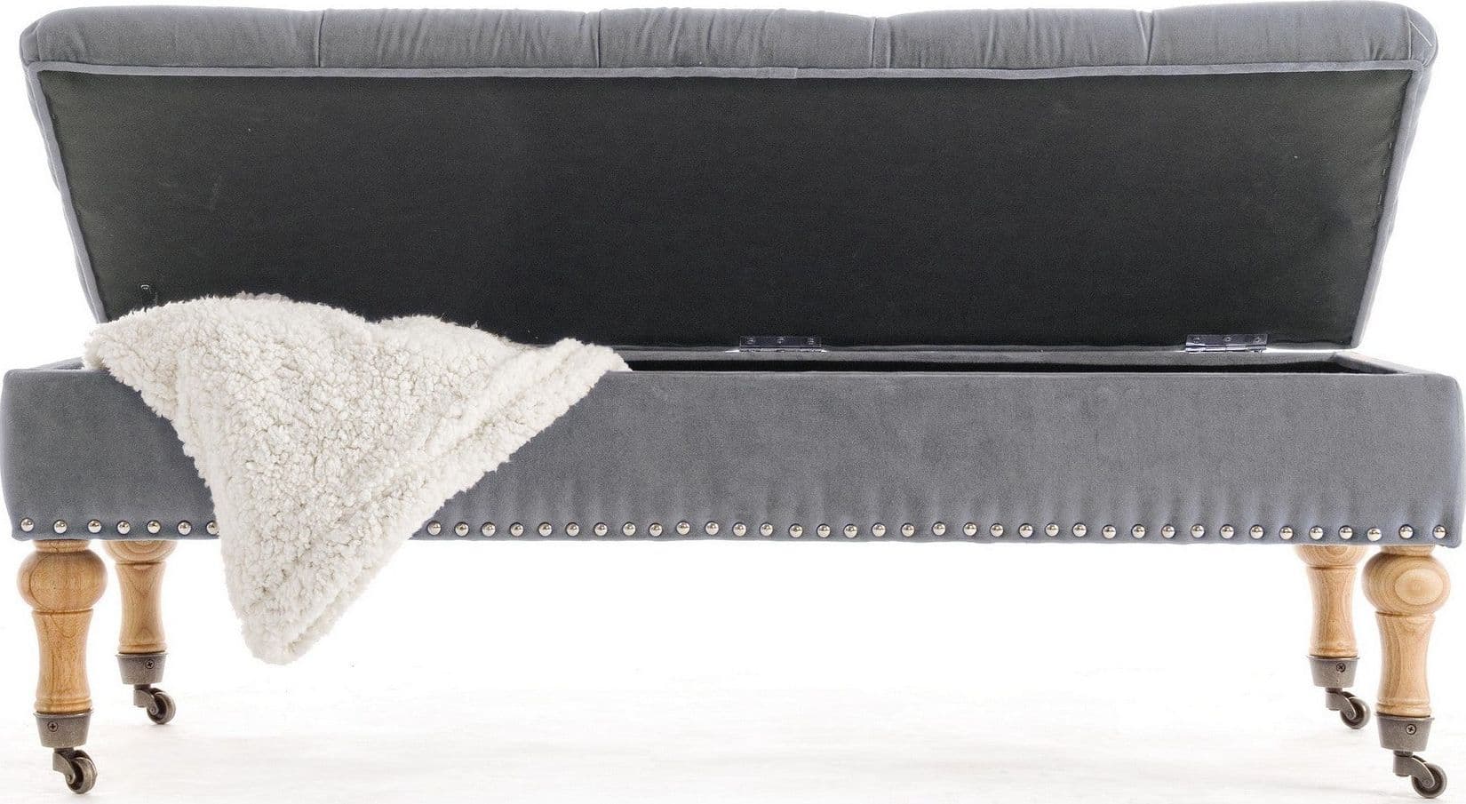 Panca Contenitore "Arlette" per interno, con Struttura In Legno Di Pino E Compensato, da 110x44x40h cm - 17