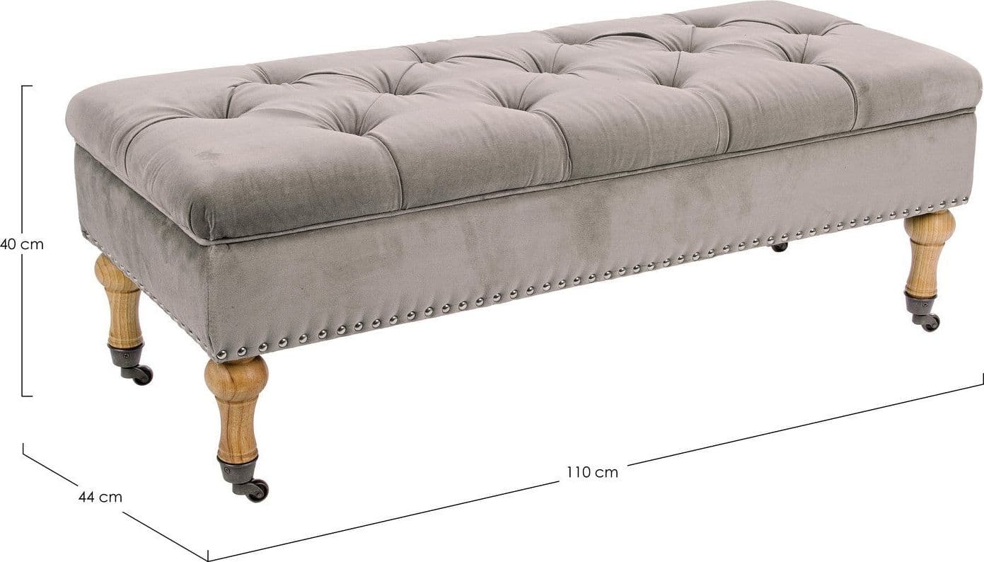 Panca Contenitore "Arlette" per interno, con Struttura In Legno Di Pino E Compensato, da 110x44x40h cm in Panche contenitore Decor Space - Altamura, commercioVirtuoso.it