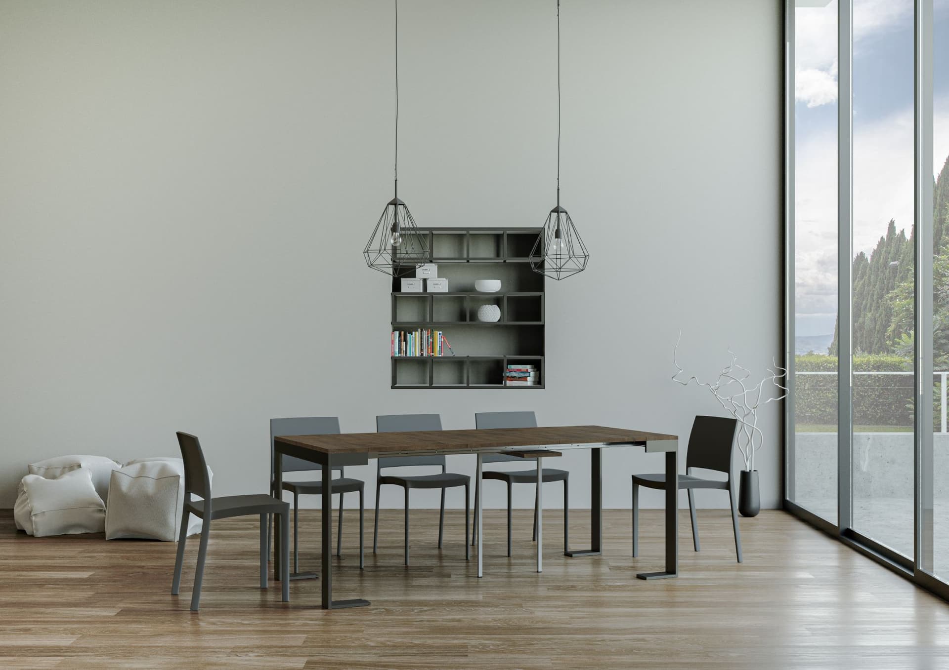 Tavolo consolle "Palermo" allungabile in legno per sala da pranzo in Credenze Decor Space - Altamura, commercioVirtuoso.it