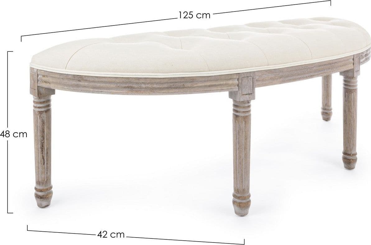 Panca "Tilde" per interno, con Struttura In Legno Di Betulla E Rubberwood, da 125x42x48h cm in Panche contenitore Decor Space - Altamura, commercioVirtuoso.it