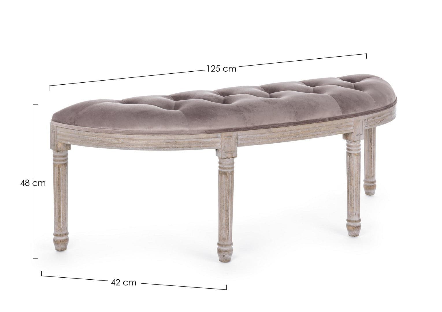 Panca "Tilde" per interno, con Struttura In Legno Di Betulla E Rubberwood, da 125x42x48h cm in Panche contenitore Decor Space - Altamura, commercioVirtuoso.it