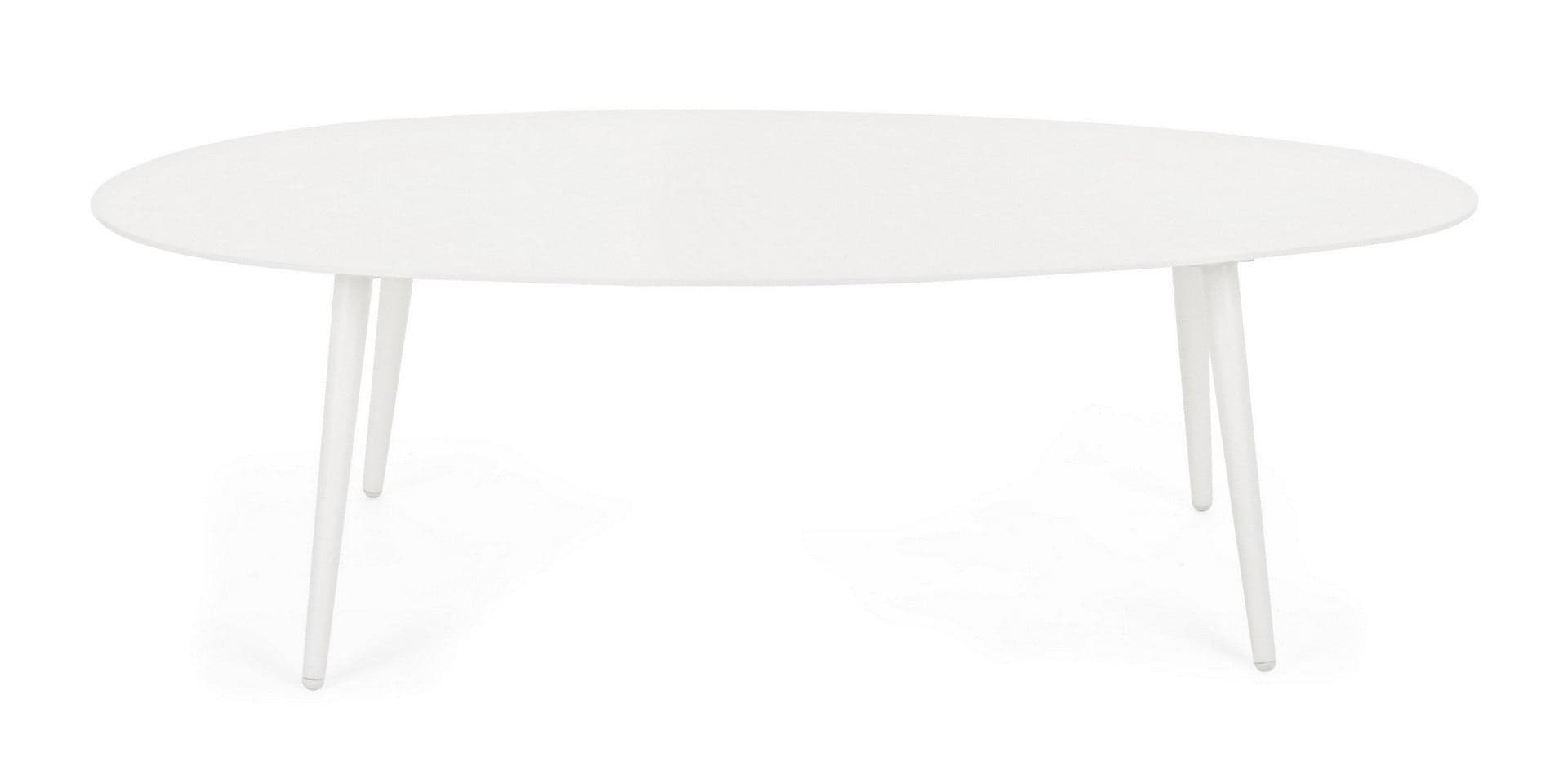 Tavolino ovale "Ridley" con struttura in alluminio per esterno e giardino, resistente in Tavoli standard Decor Space - Altamura, commercioVirtuoso.it