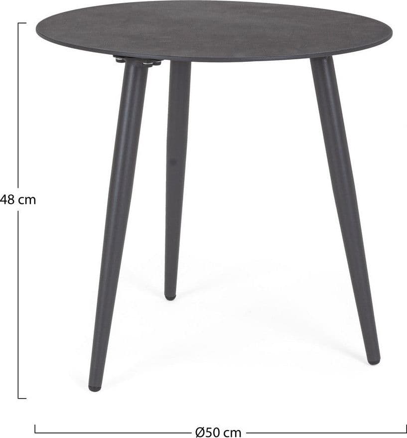 Tavolino ovale "Ridley" con struttura in alluminio per esterno e giardino, resistente in Tavoli standard Decor Space - Altamura, commercioVirtuoso.it