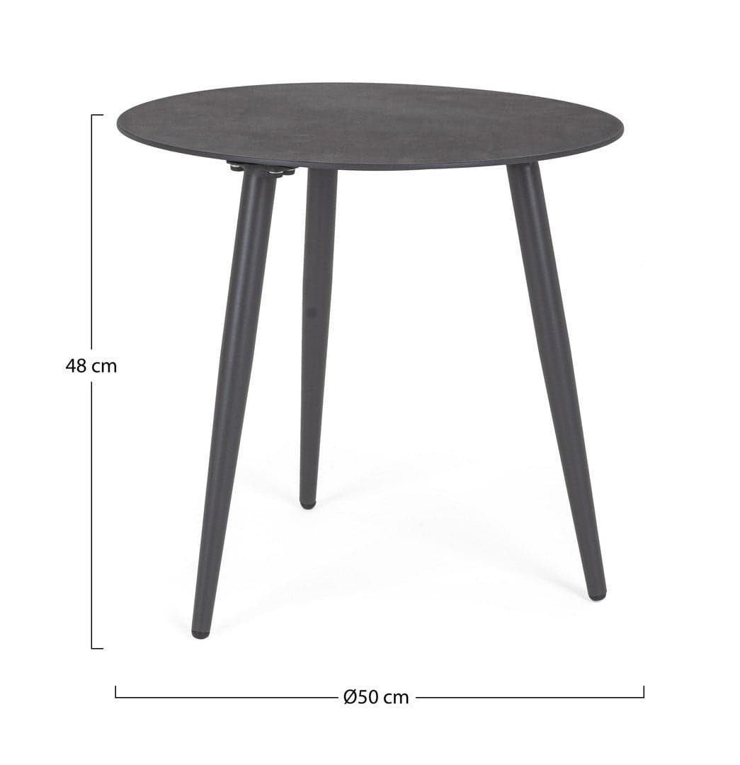 Tavolino ovale "Ridley" con struttura in alluminio per esterno e giardino, resistente in Tavoli standard Decor Space - Altamura, commercioVirtuoso.it