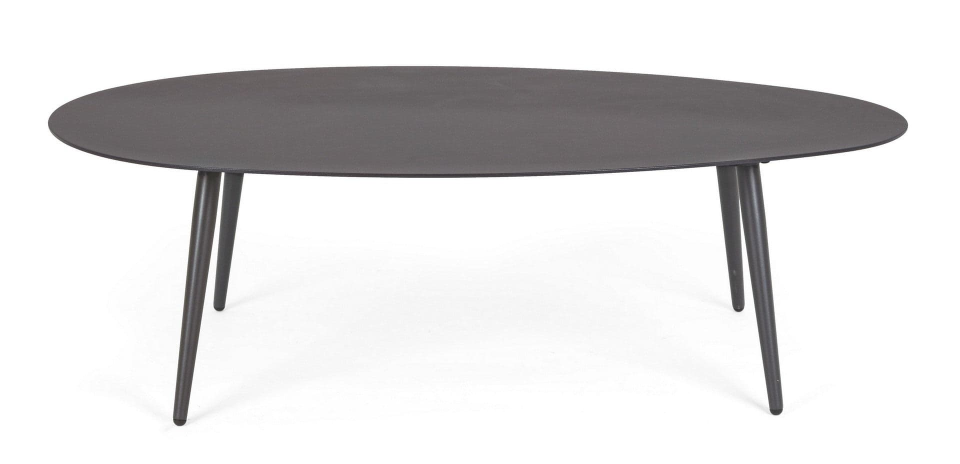 Tavolino ovale "Ridley" con struttura in alluminio per esterno e giardino, resistente in Tavoli standard Decor Space - Altamura, commercioVirtuoso.it