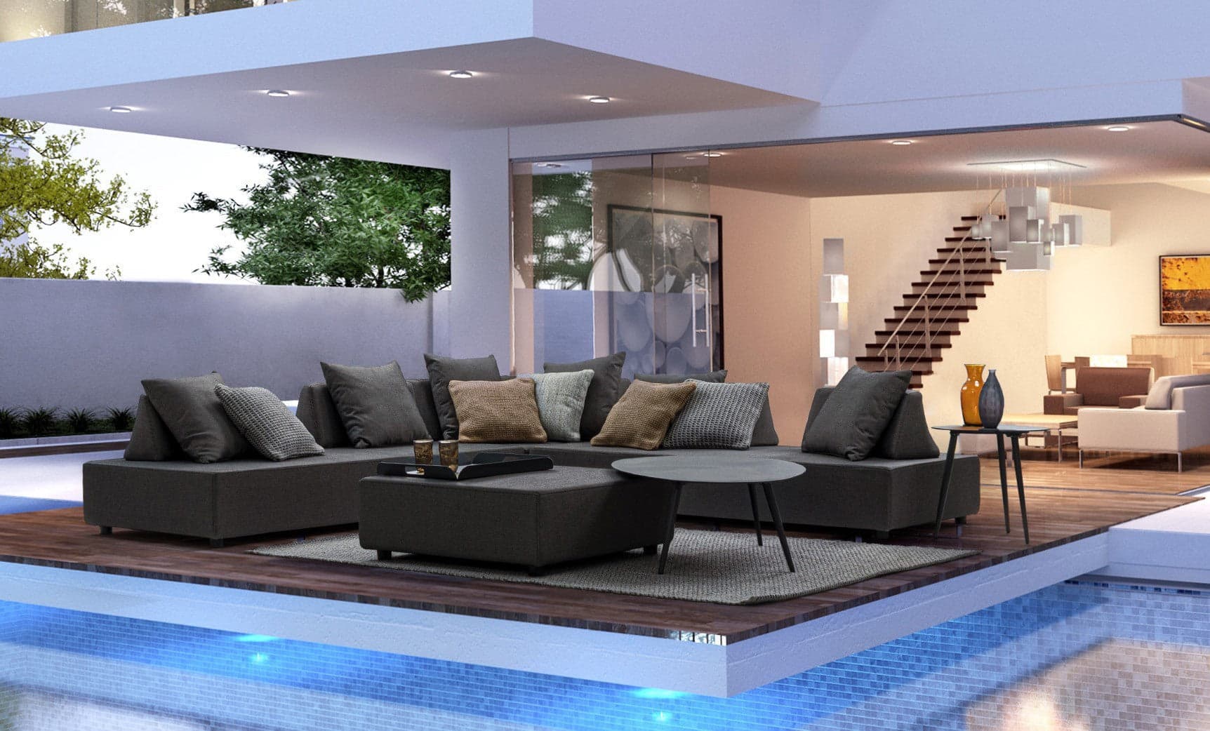Tavolino ovale "Ridley" con struttura in alluminio per esterno e giardino, resistente in Tavoli standard Decor Space - Altamura, commercioVirtuoso.it