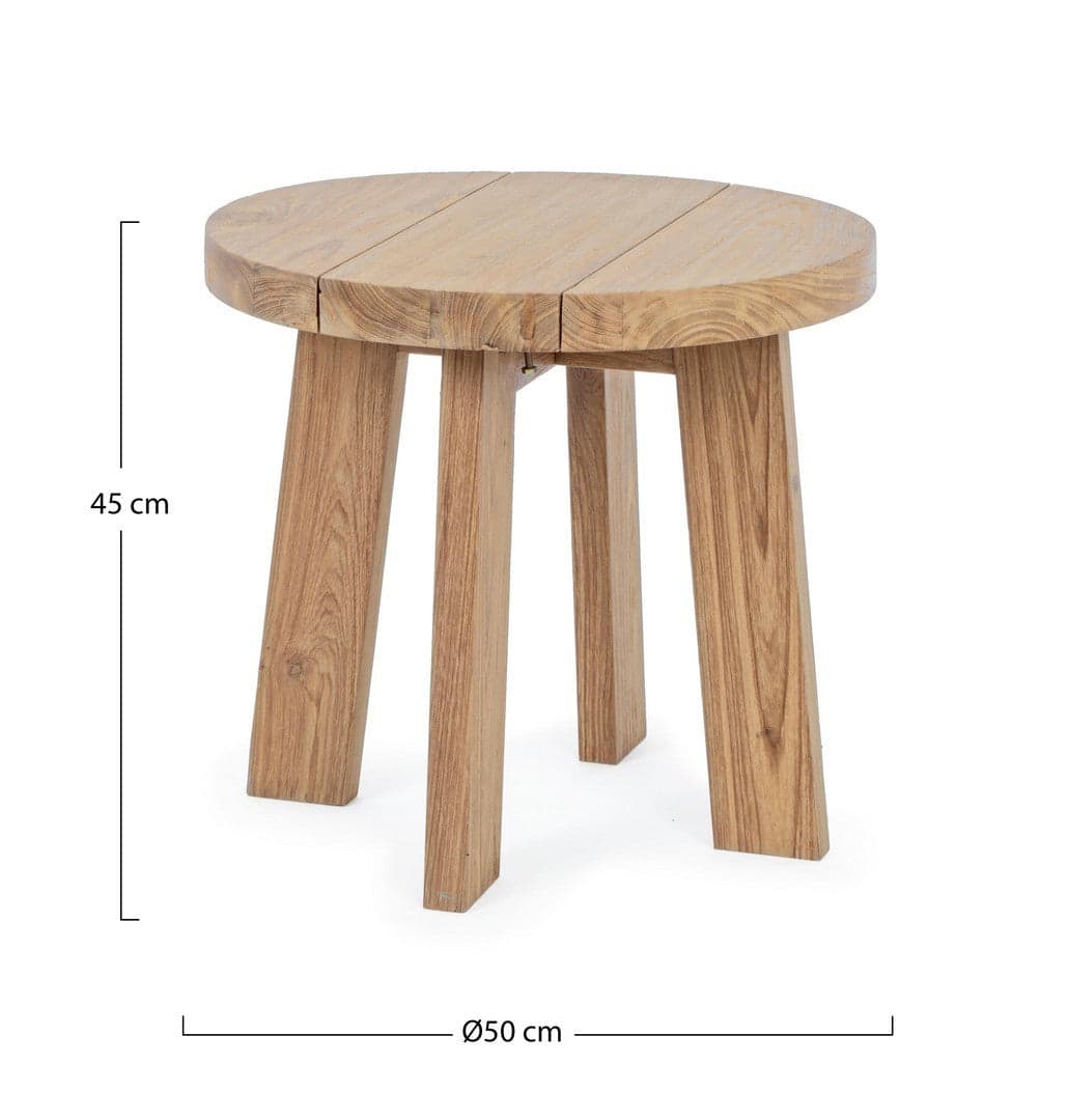 Tavolino rotondo "Bolivar" con struttura in legno di Teak per esterno in Tavoli standard Decor Space - Altamura, commercioVirtuoso.it