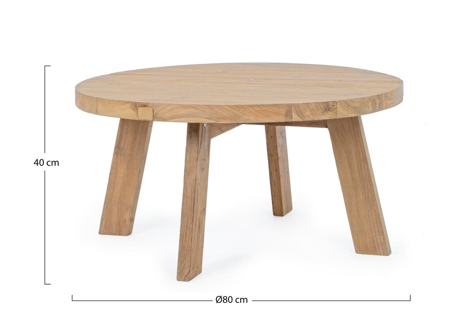 Tavolino rotondo "Bolivar" con struttura in legno di Teak per esterno in Tavoli standard Decor Space - Altamura, commercioVirtuoso.it