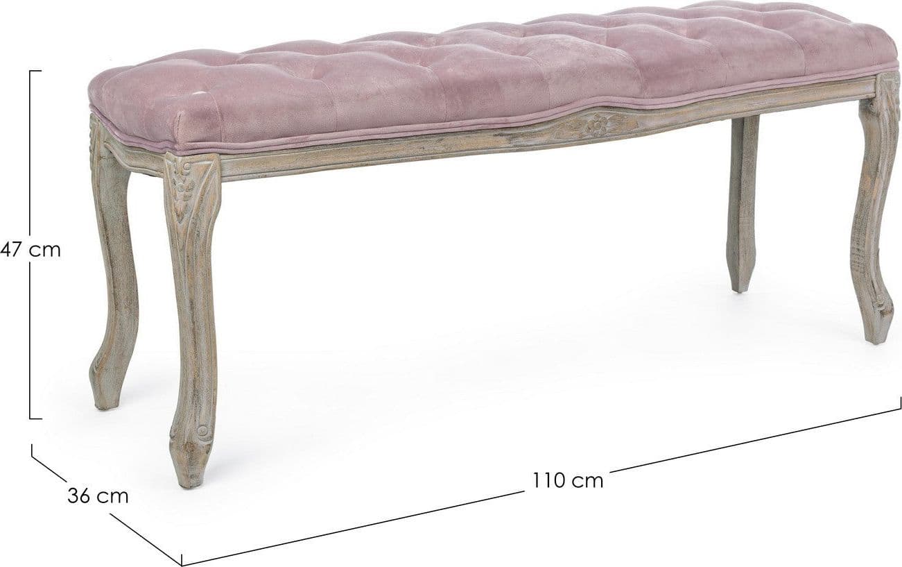 Panca "Mathilde" per interno, con Struttura In Legno Di Betulla E Rubberwood, da 110x36x47h cm in Panche contenitore Decor Space - Altamura, commercioVirtuoso.it
