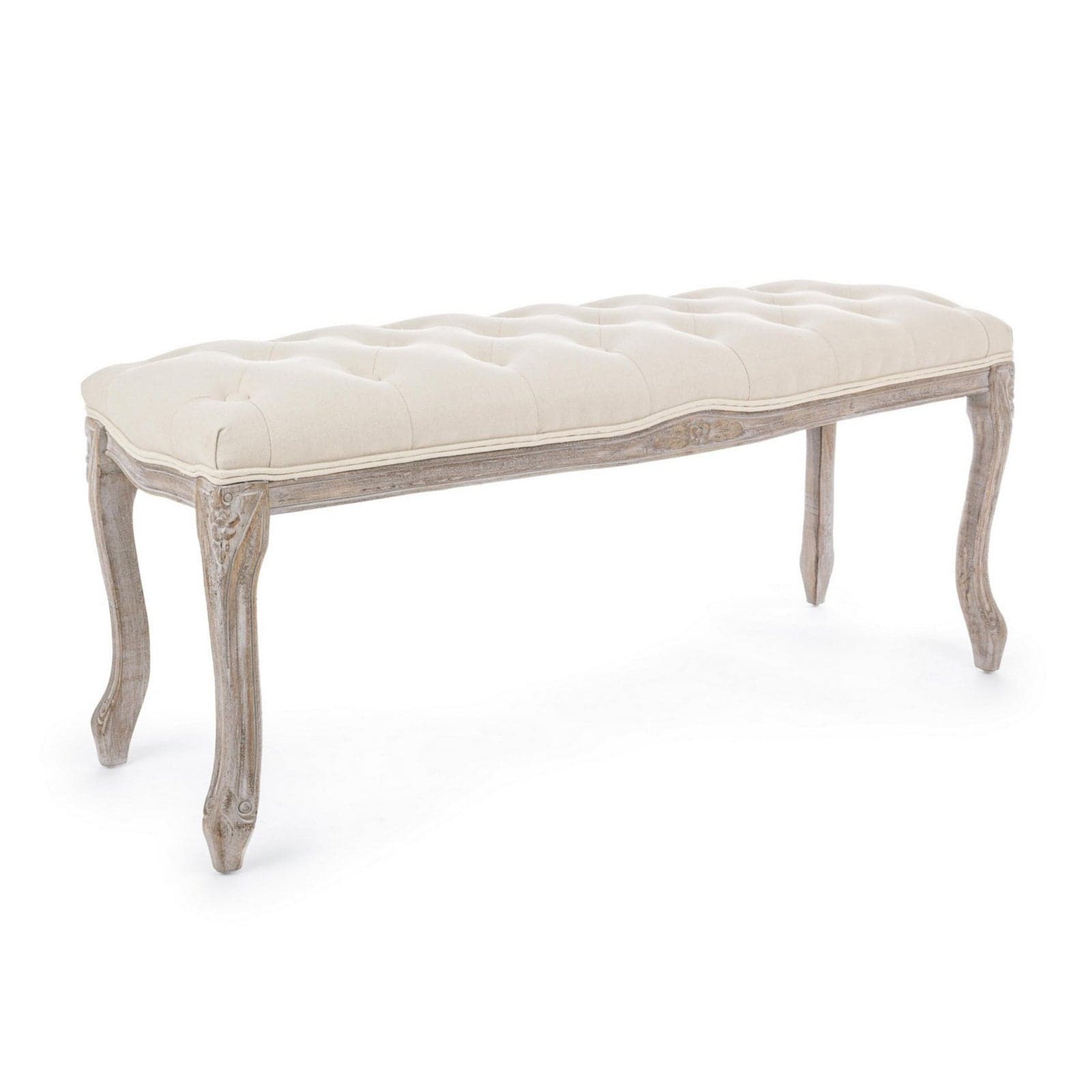 Panca "Mathilde" per interno, con Struttura In Legno Di Betulla E Rubberwood, da 110x36x47h cm in Panche contenitore Decor Space - Altamura, commercioVirtuoso.it