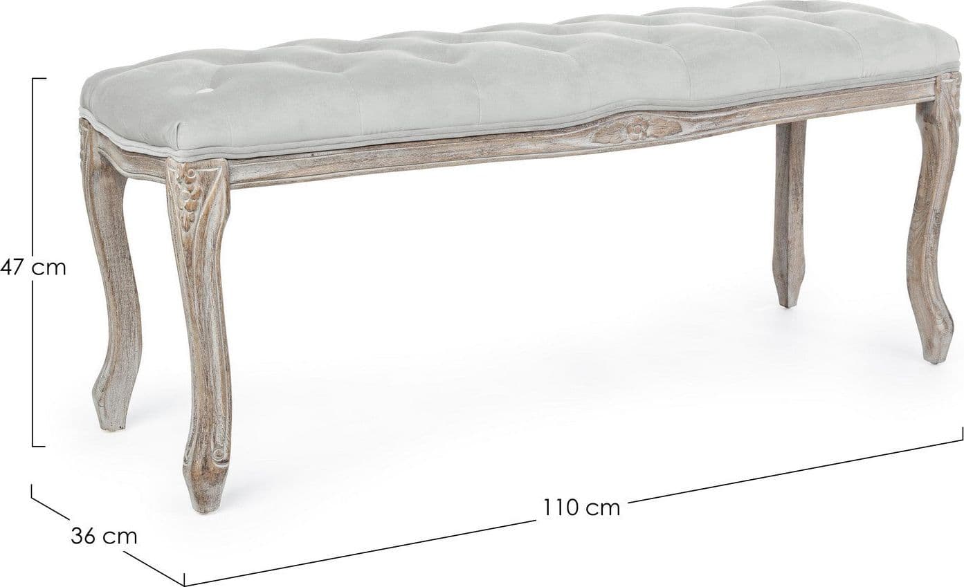 Panca "Mathilde" per interno, con Struttura In Legno Di Betulla E Rubberwood, da 110x36x47h cm in Panche contenitore Decor Space - Altamura, commercioVirtuoso.it