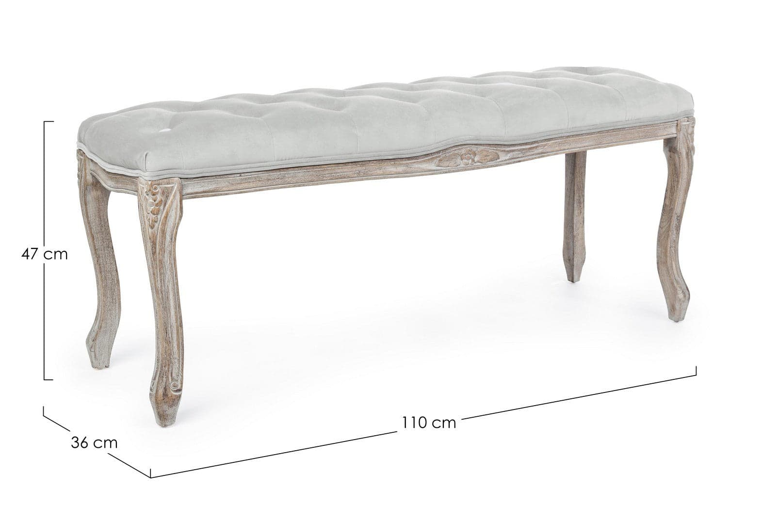 Panca "Mathilde" per interno, con Struttura In Legno Di Betulla E Rubberwood, da 110x36x47h cm in Panche contenitore Decor Space - Altamura, commercioVirtuoso.it