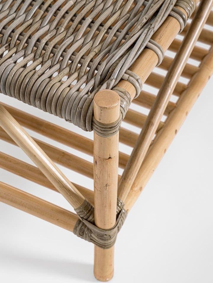 Tavolino "Tarifa" con due ripiani, struttura in rattan, intreccio in kubu da 96 x 56 cm in Tavoli standard Decor Space - Altamura, commercioVirtuoso.it