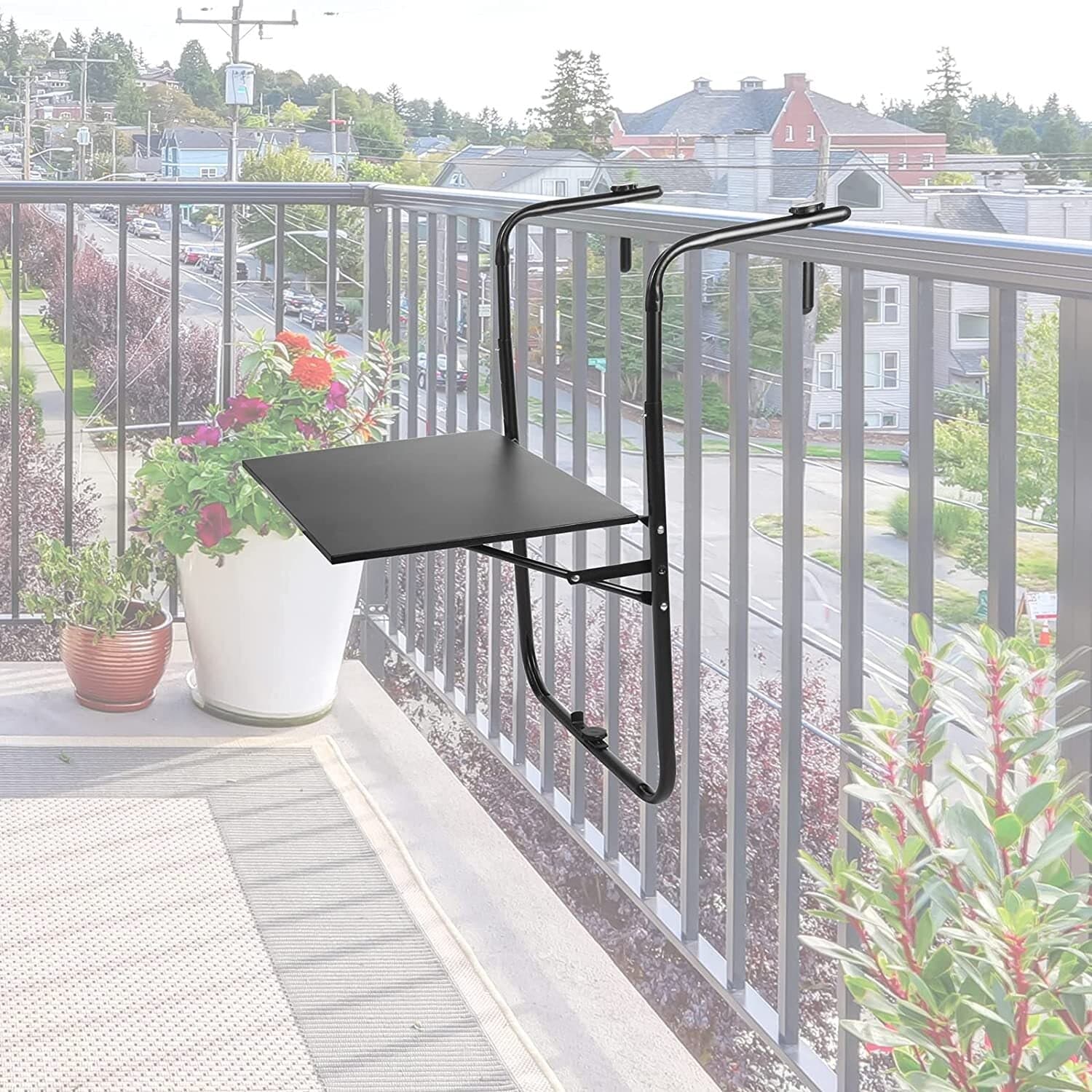 Tavolino pieghevole da balcone in acciaio verniciato 60 x 45 cm Giardino e giardinaggio/Arredamento da giardino e accessori/Tavoli e tavolini/Tavoli standard Decor Space - Altamura, Commerciovirtuoso.it