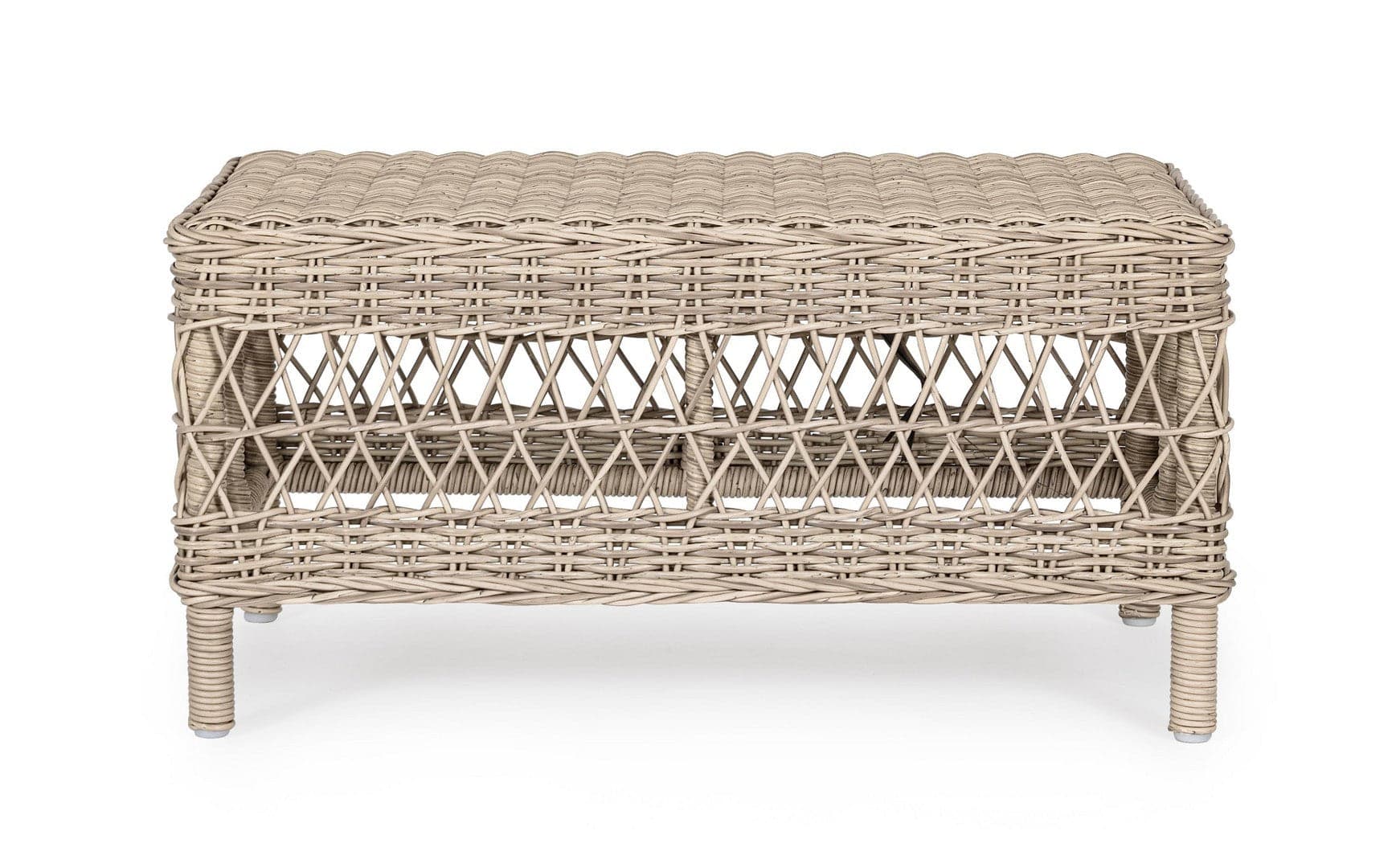 Tavolino "Jupiter New", struttura in alluminio, intreccio in fibra sintetica, da 80 x 50 cm in Tavoli standard Decor Space - Altamura, commercioVirtuoso.it