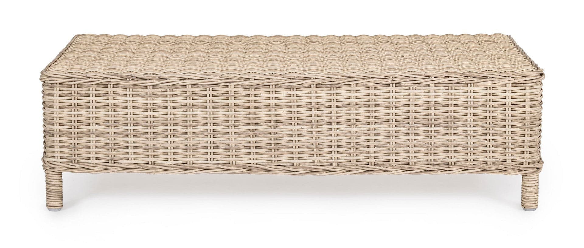 Tavolino "Aditya New" con struttura in alluminio verniciato per esterno, intreccio in fibra sintetica in Tavoli standard Decor Space - Altamura, commercioVirtuoso.it