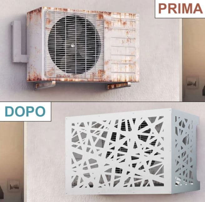 Copri condizionatore copertura decorativa per pompa esterna in alluminio 86 cm in Ventilatori a piantana Decor Space - Altamura, commercioVirtuoso.it